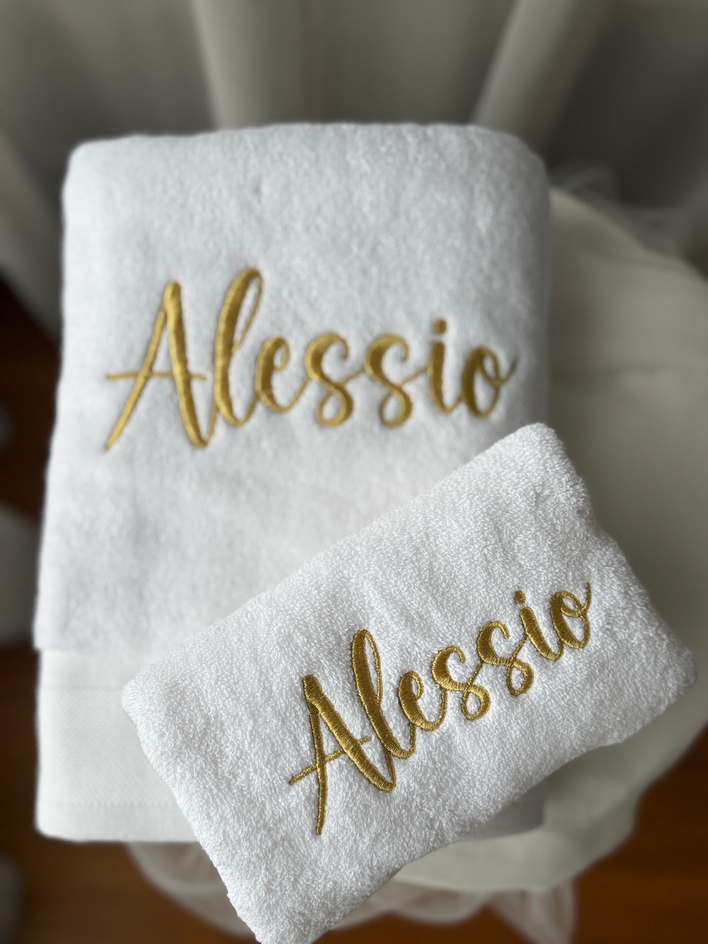 Embroidered Bath & Hand Towel Combo