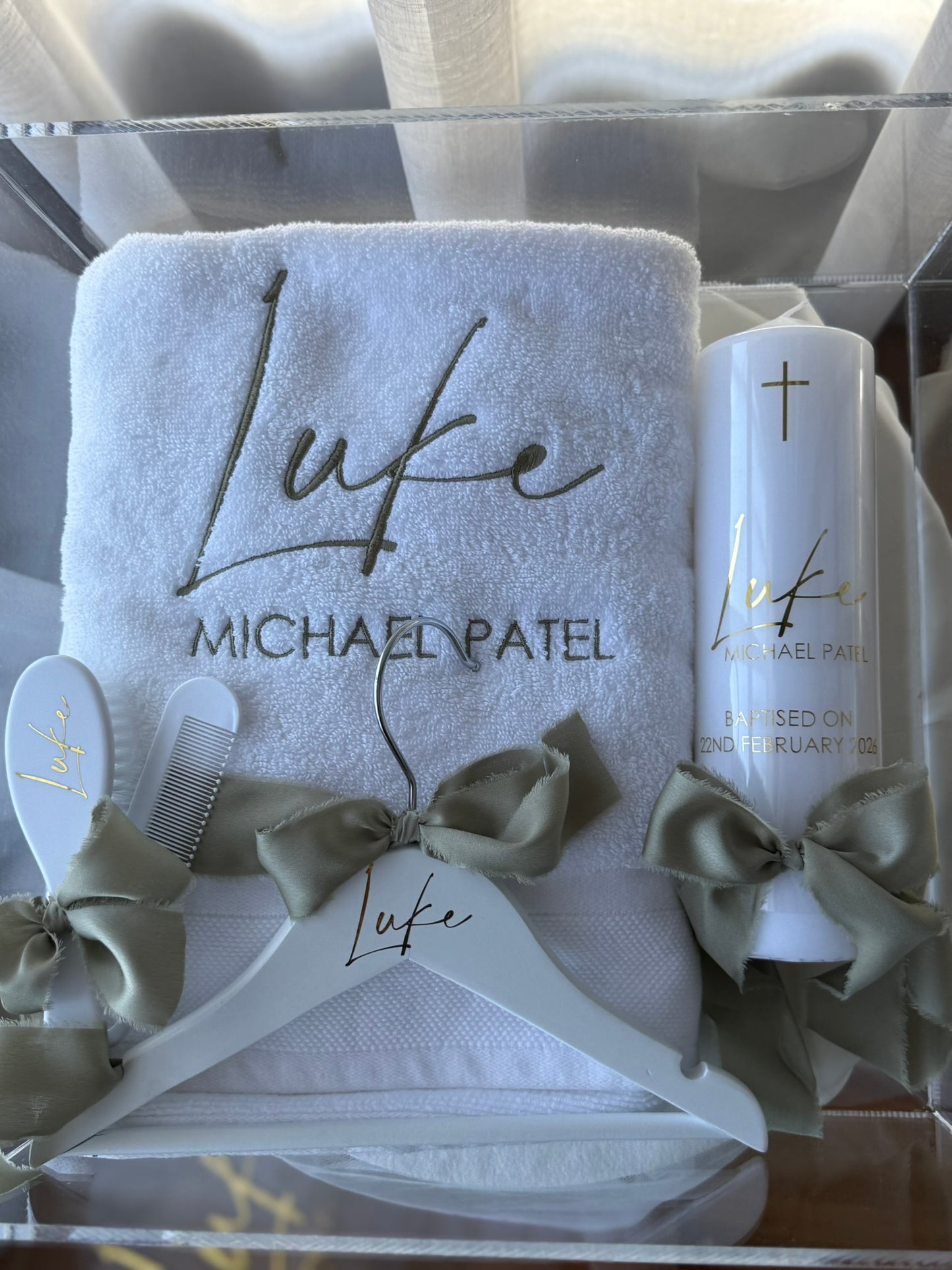 Embroidered Baptism Bath Towel