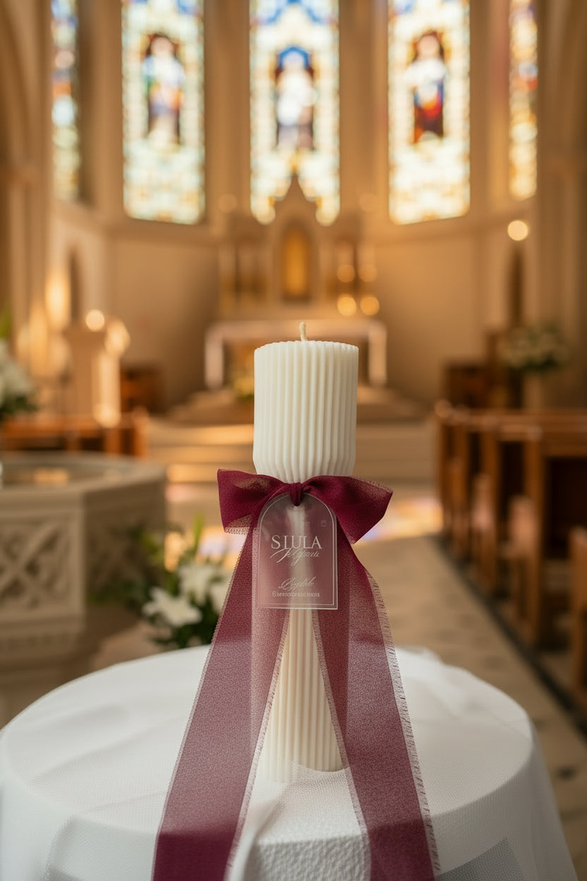 Hourglass Baptism Candle