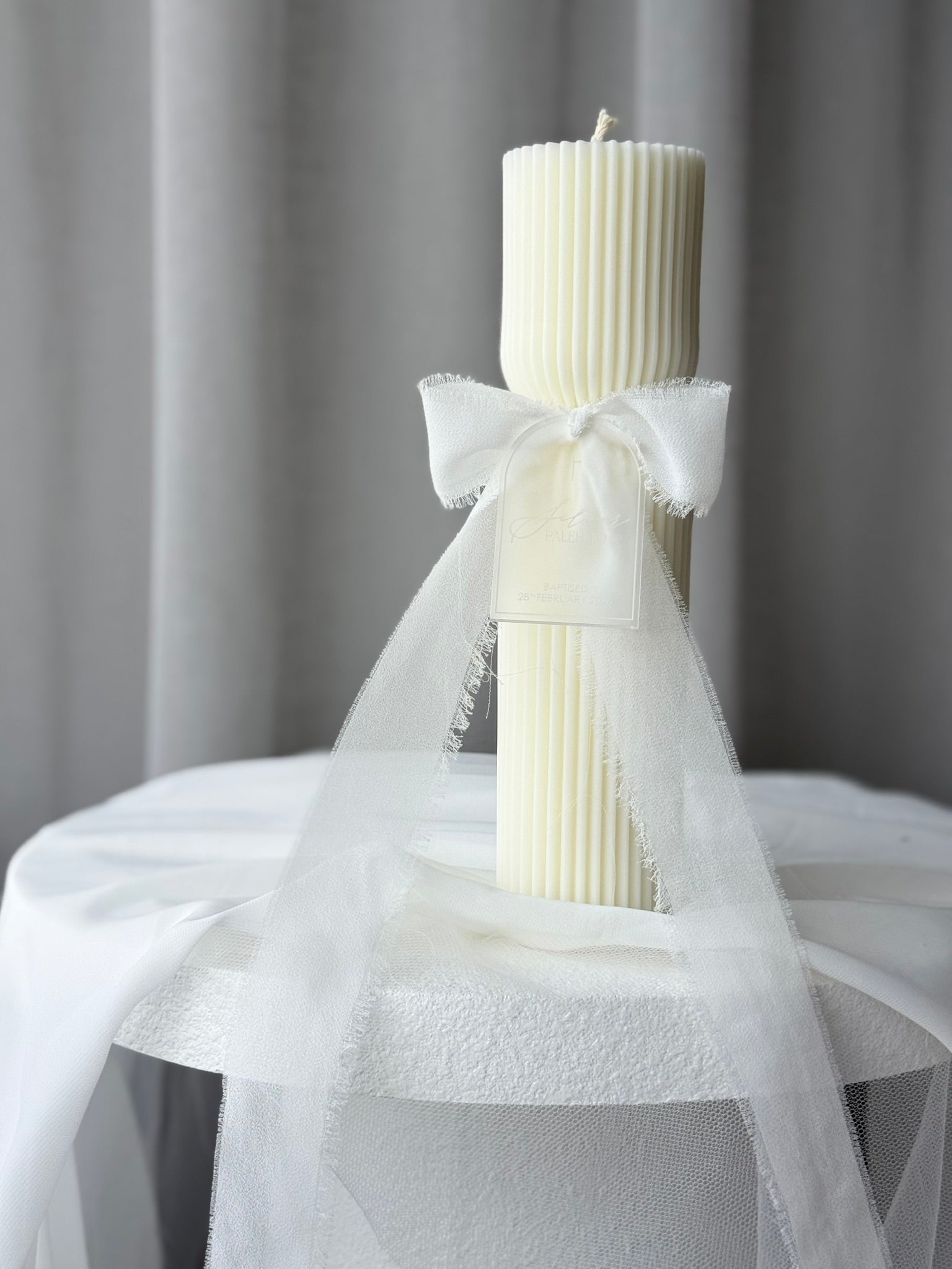 Hourglass Baptism Candle