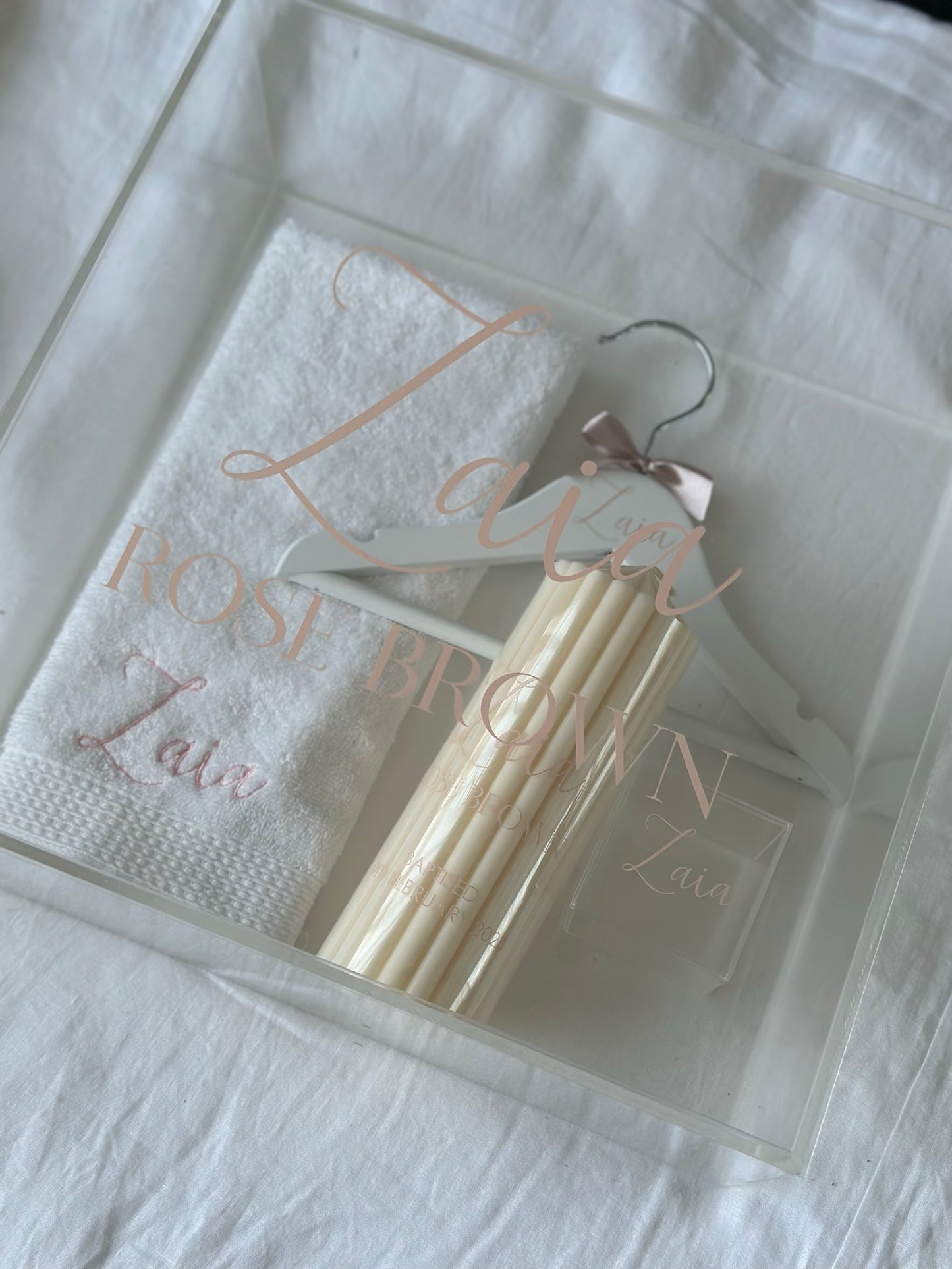 christening keepsake box clear design
