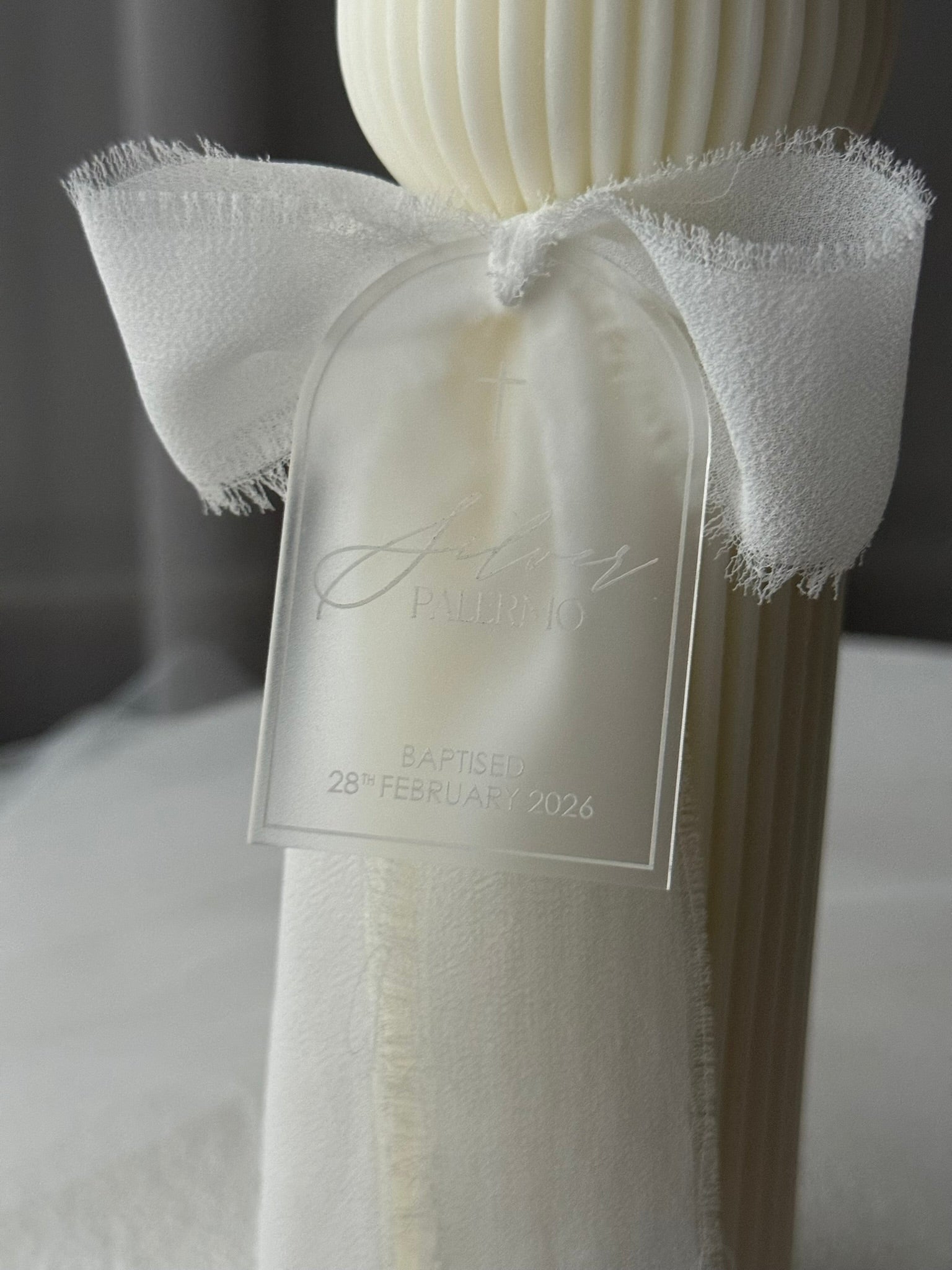 Hourglass Baptism Candle