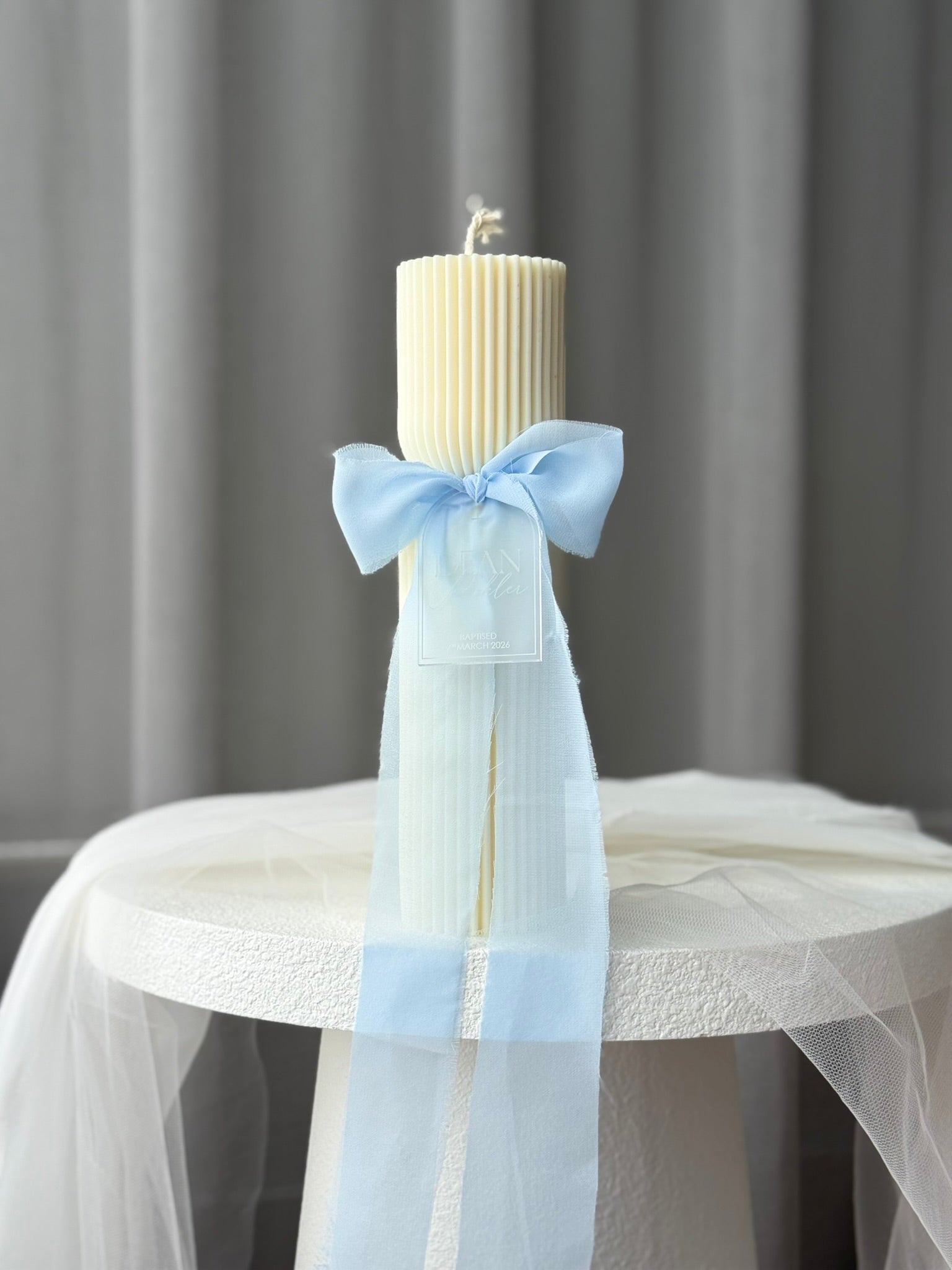 Hourglass Baptism Candle