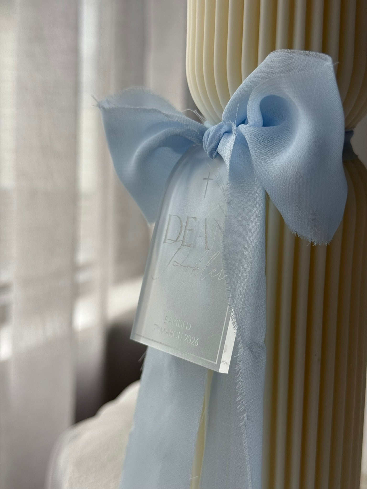 Hourglass Baptism Candle