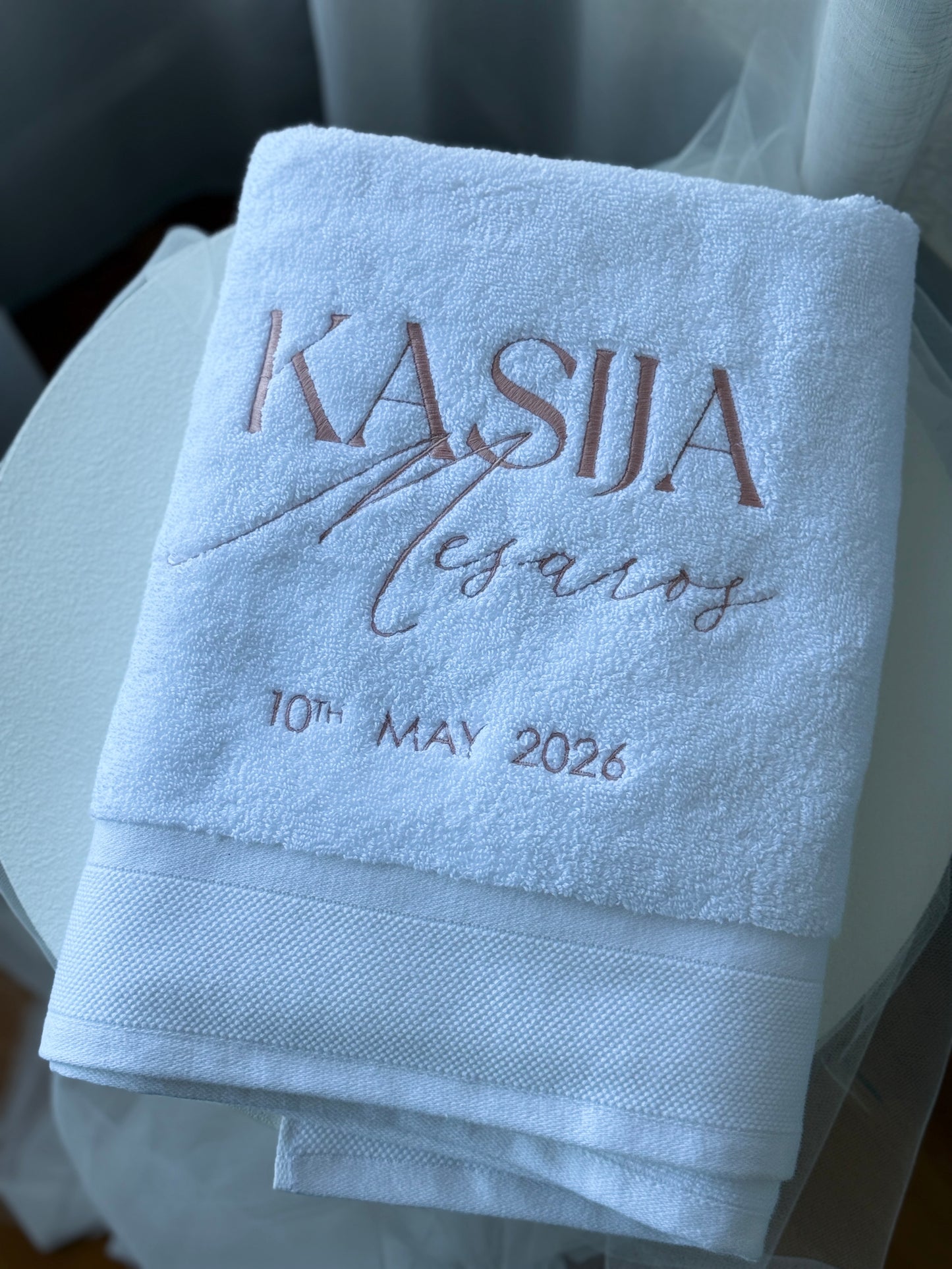 Embroidered Baptism Bath Towel