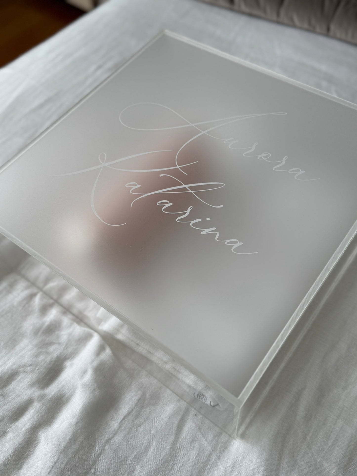 personalised frosted acrylic baptism box
