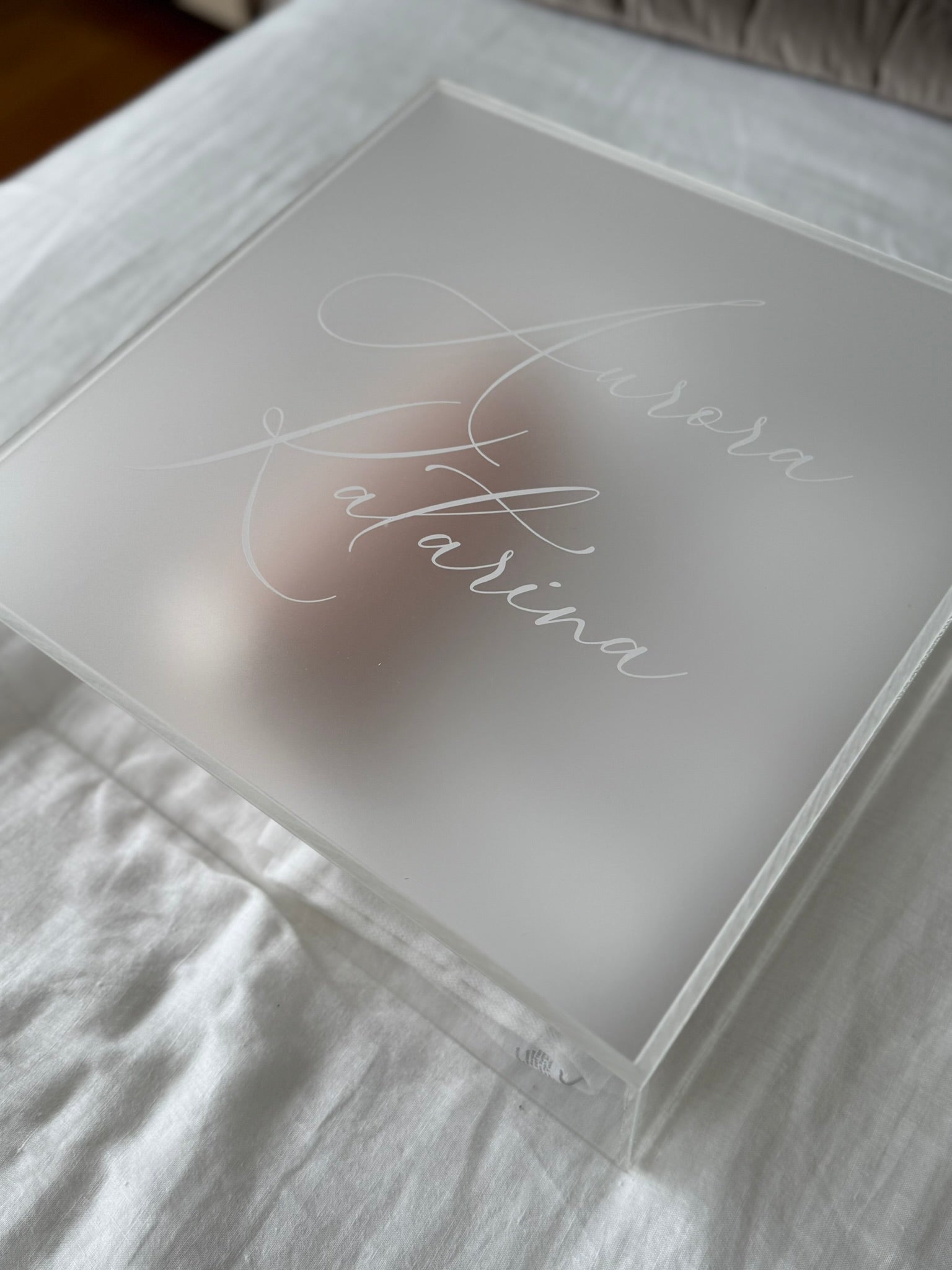 personalised frosted acrylic baptism box