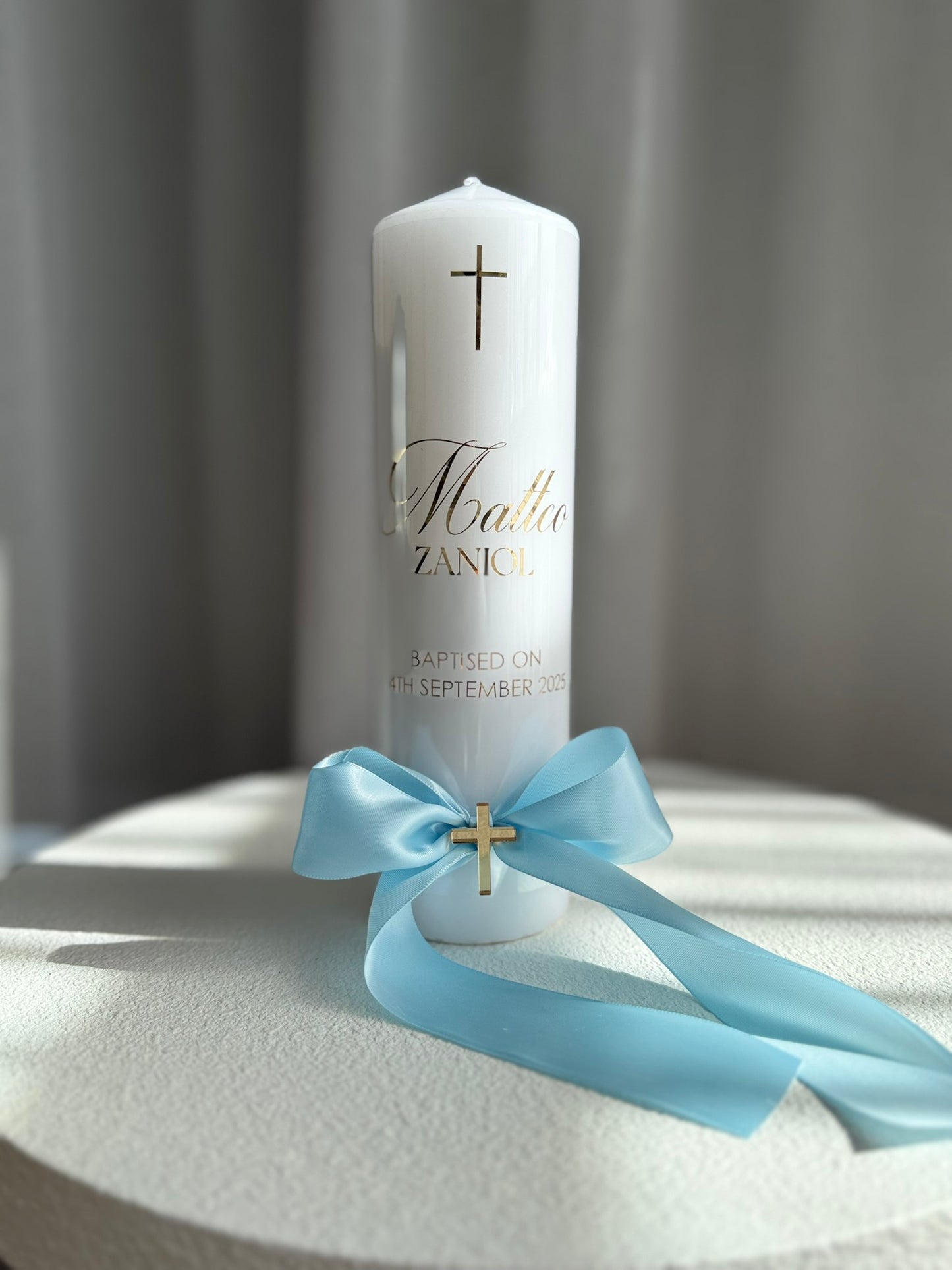 Acrylic Cross Baptism Candle