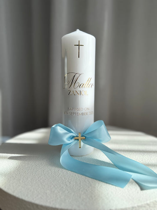 Acrylic Cross Baptism Candle