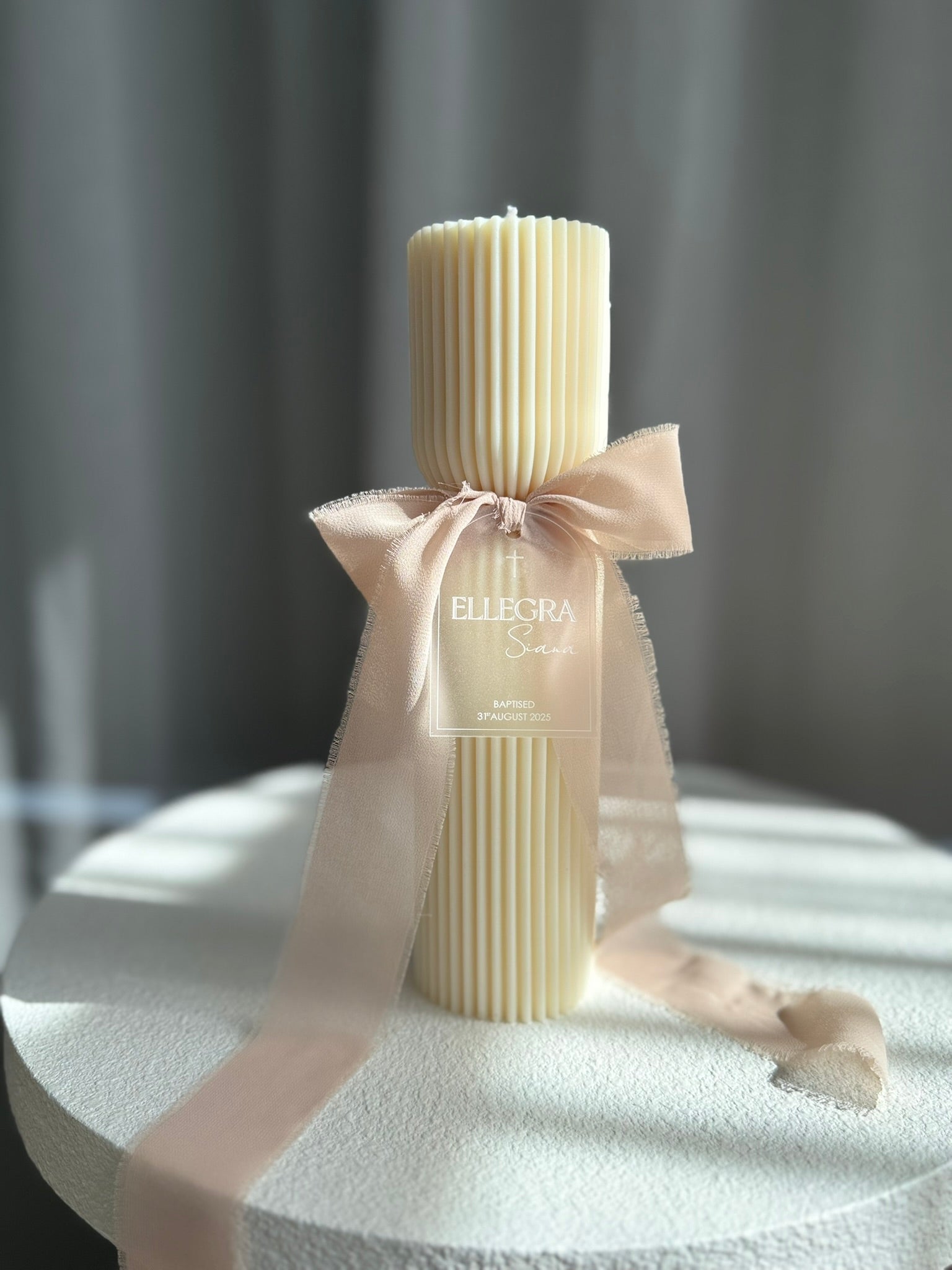 Hourglass Baptism Candle