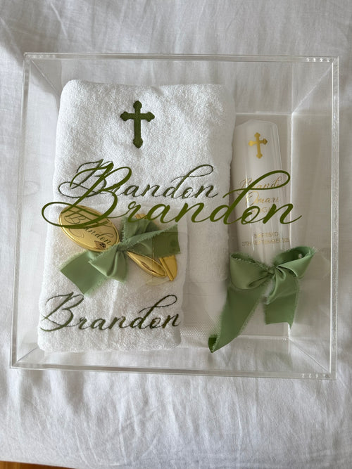 modern baptism memory box acrylic