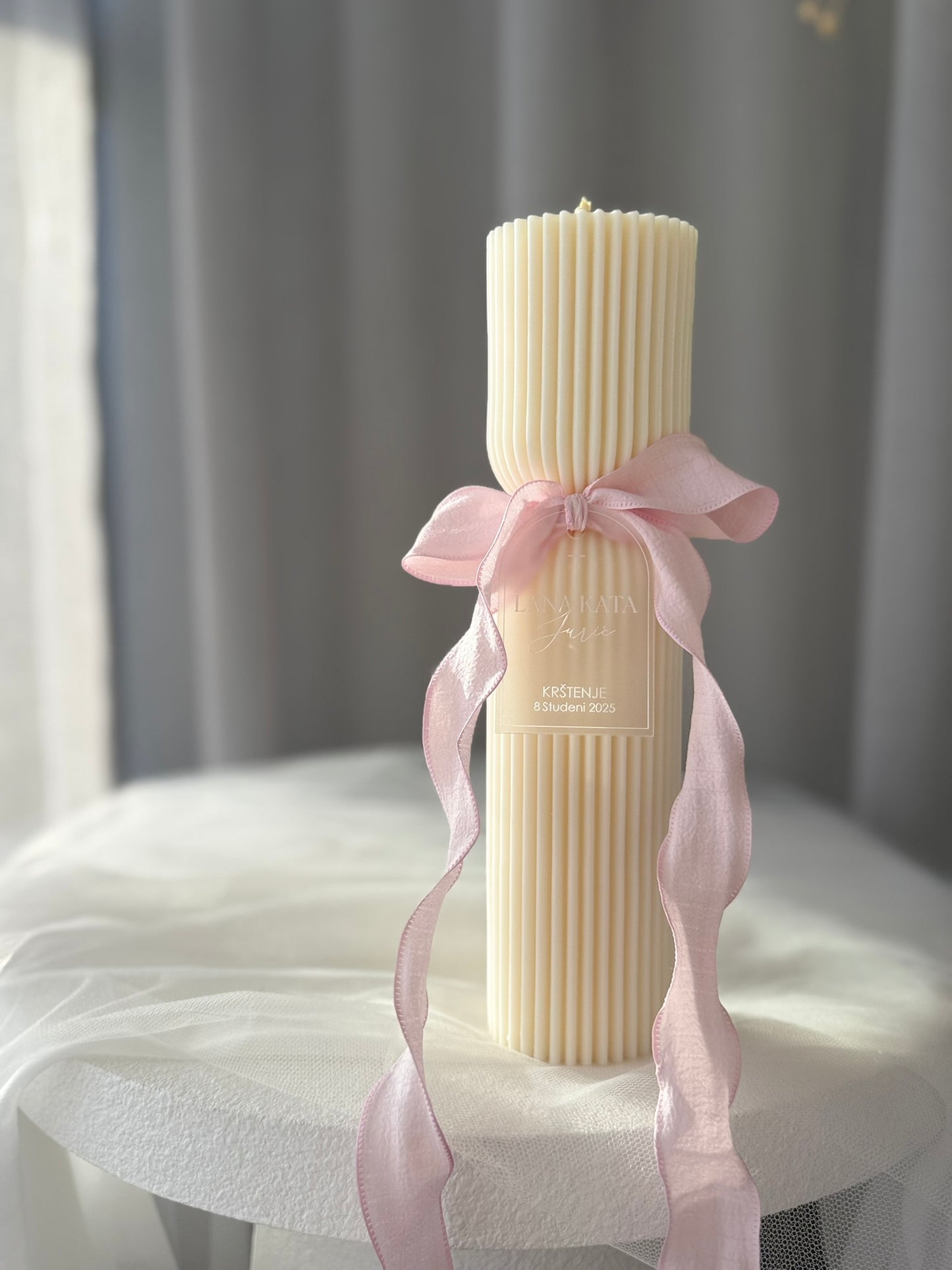 Hourglass Baptism Candle