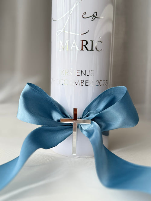 Acrylic Cross Baptism Candle