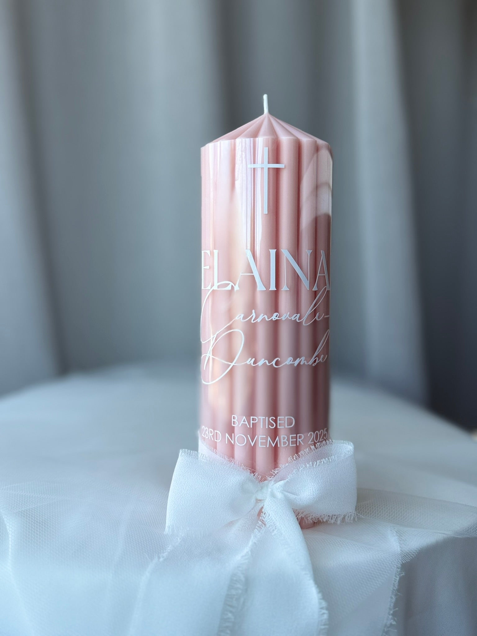 ribbed baptism candle Australia
