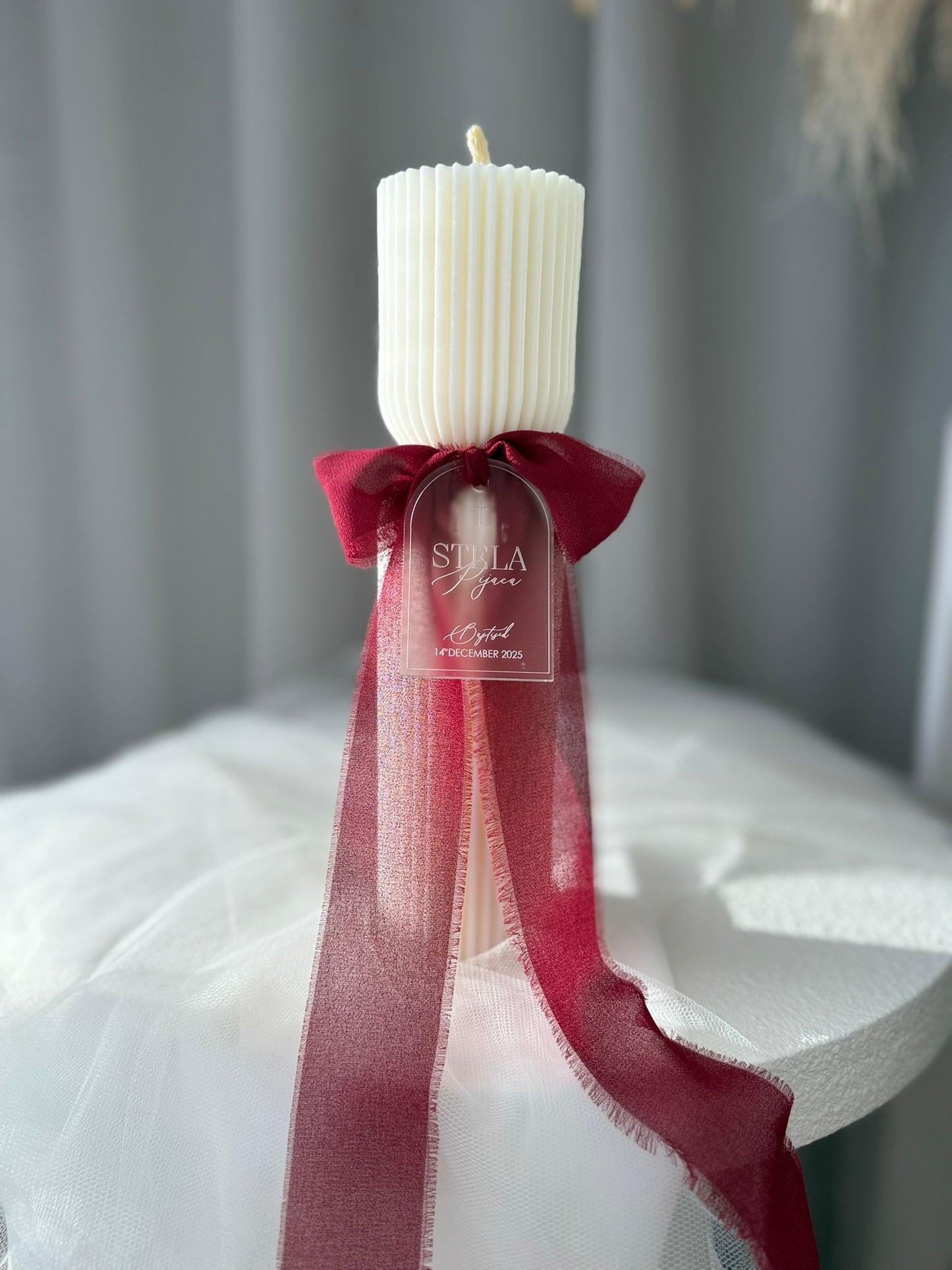 Hourglass Baptism Candle