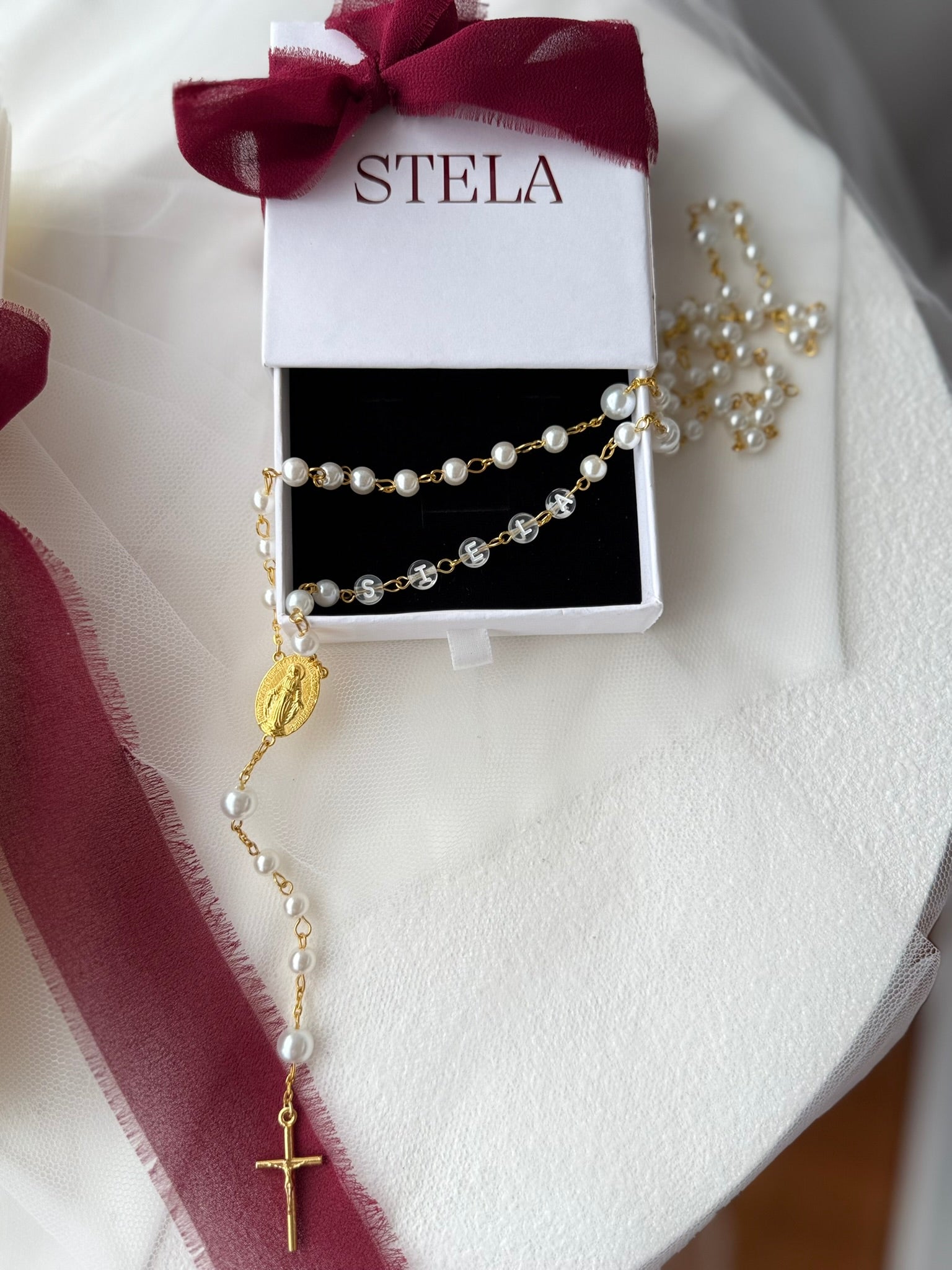 pearl rosary beads