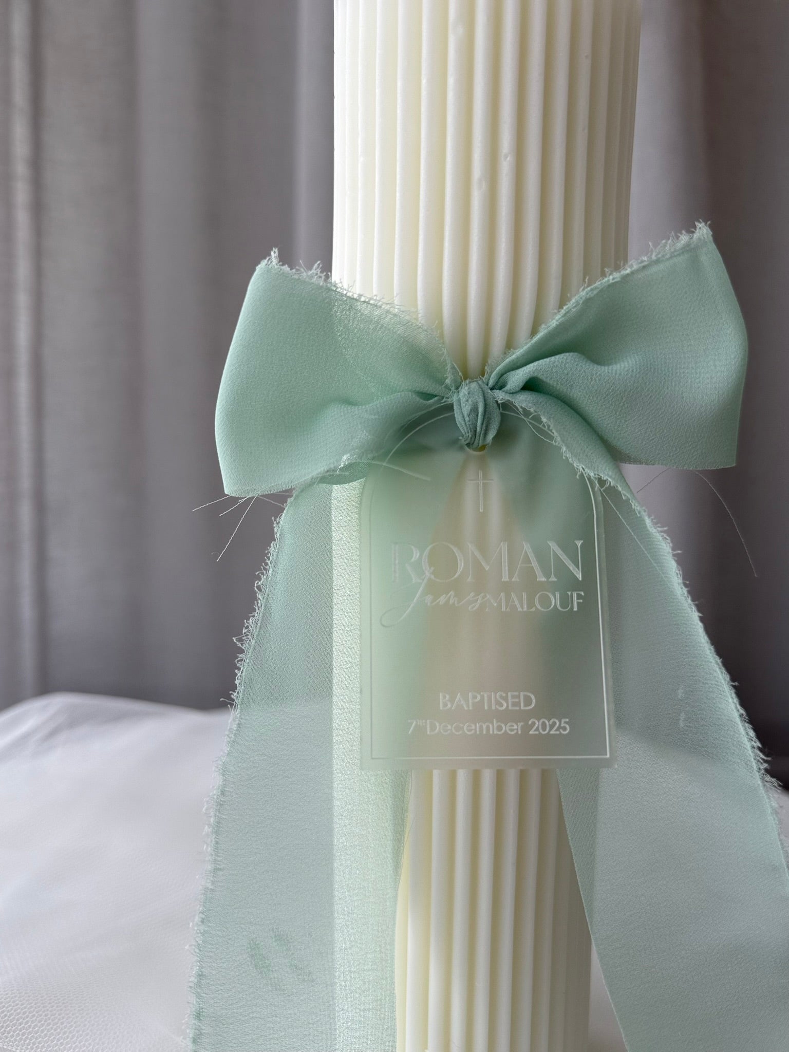 Hourglass Baptism Candle