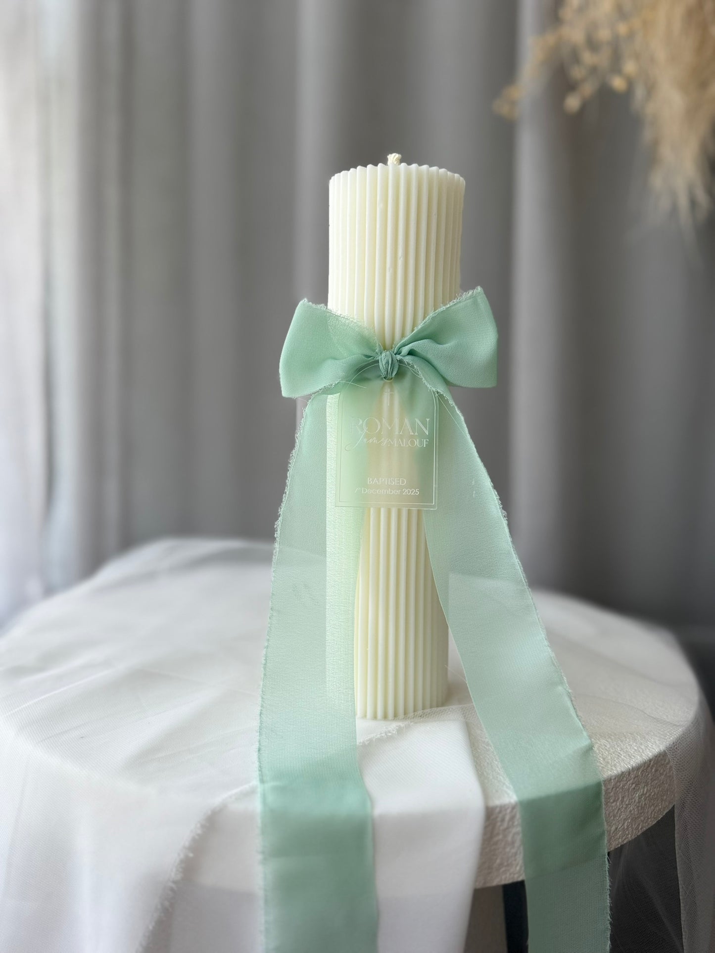 Hourglass Baptism Candle