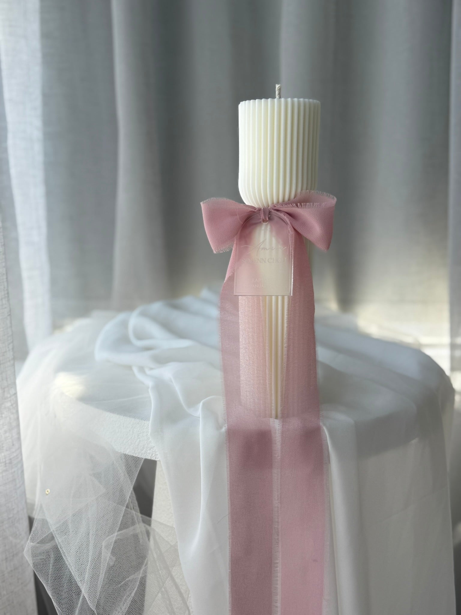 Hourglass Baptism Candle