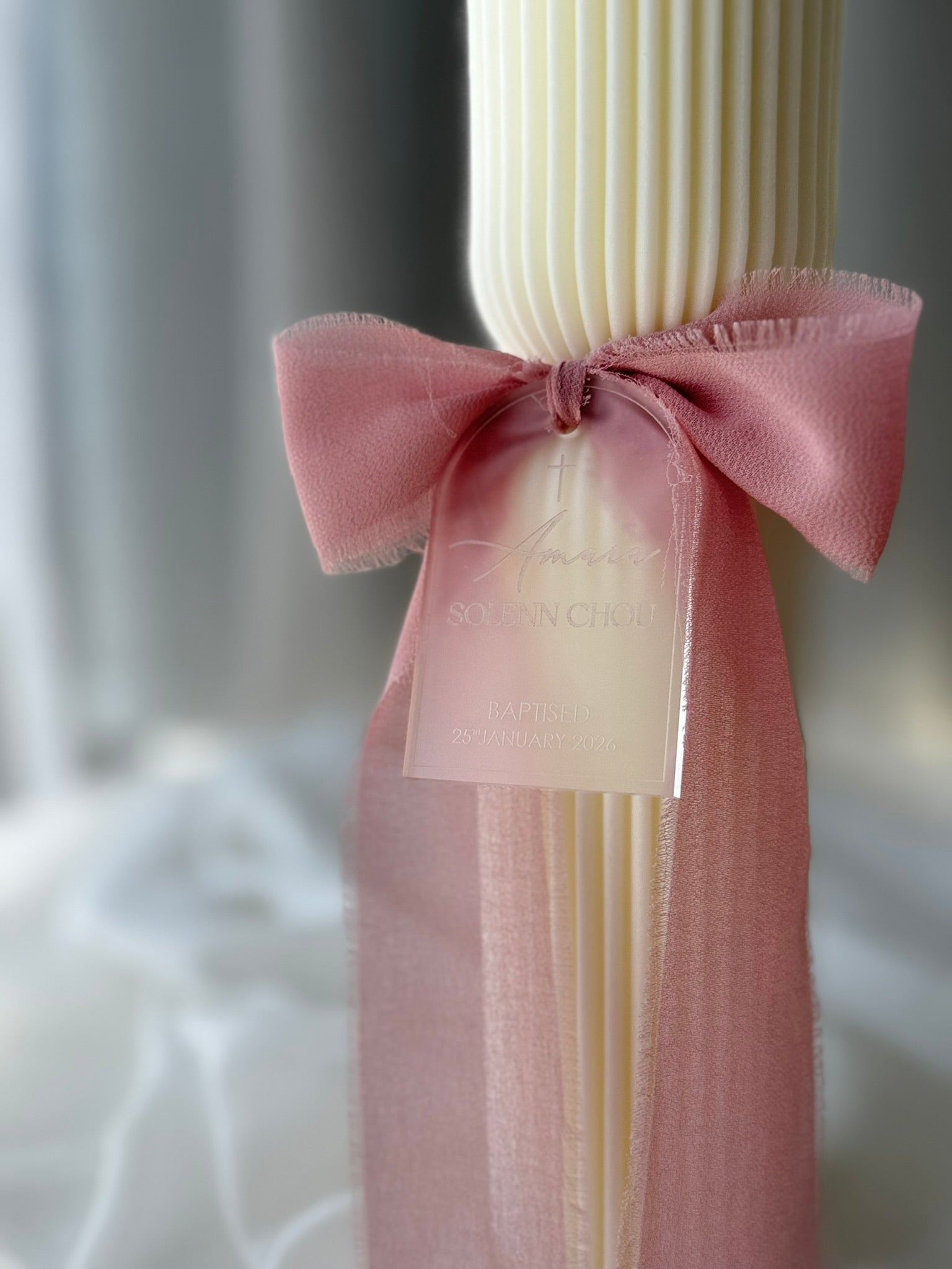 Hourglass Baptism Candle