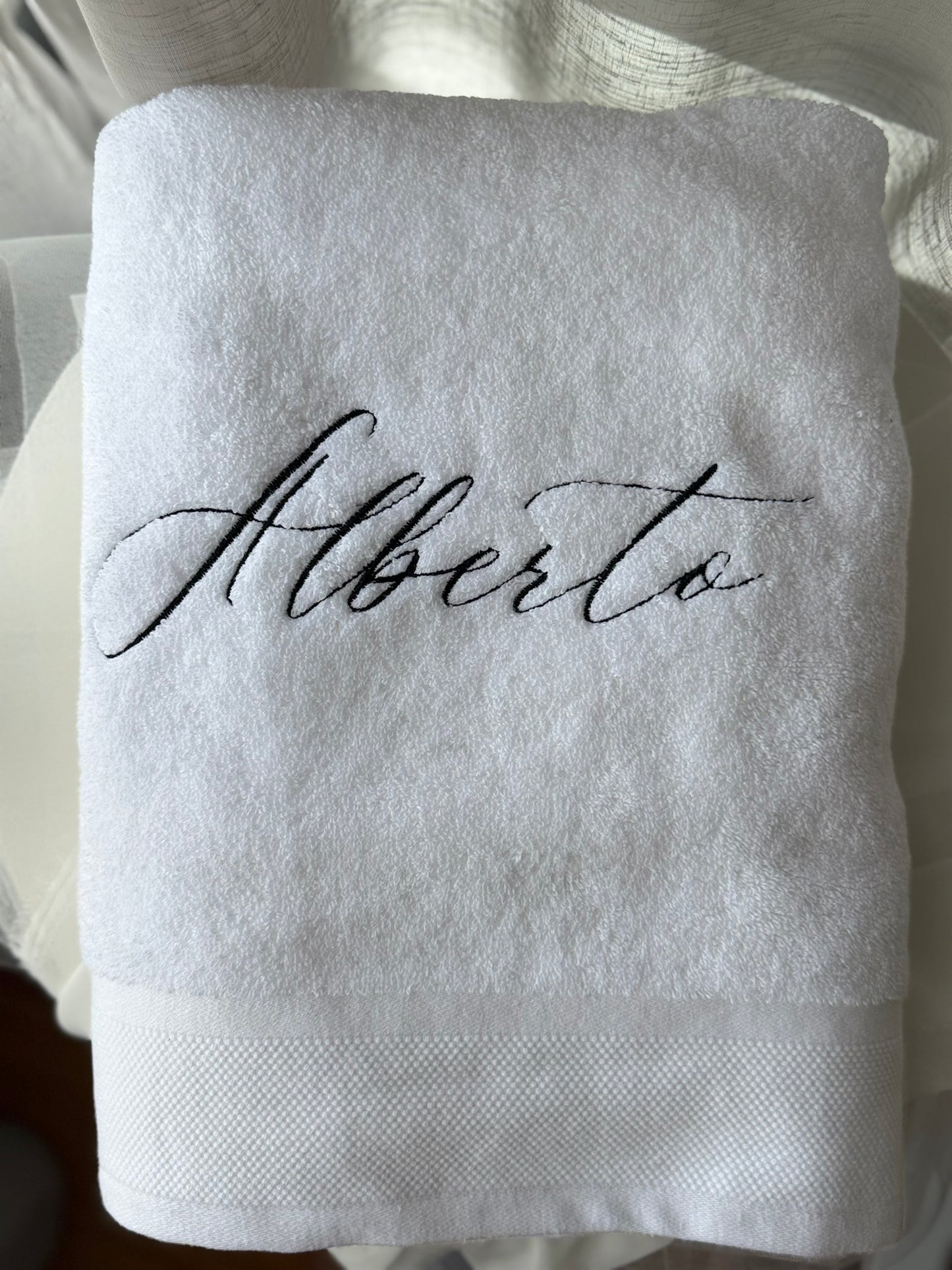 Embroidered Baptism Bath Towel