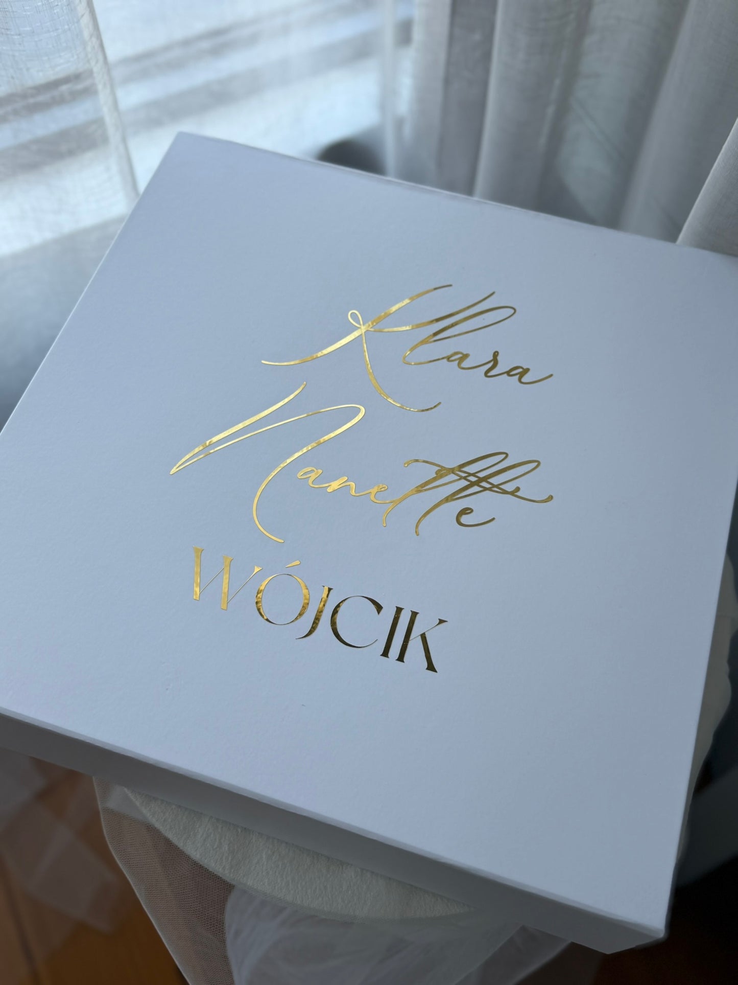 White Baptism Keepsake Box - Personalised Christening Memory Box