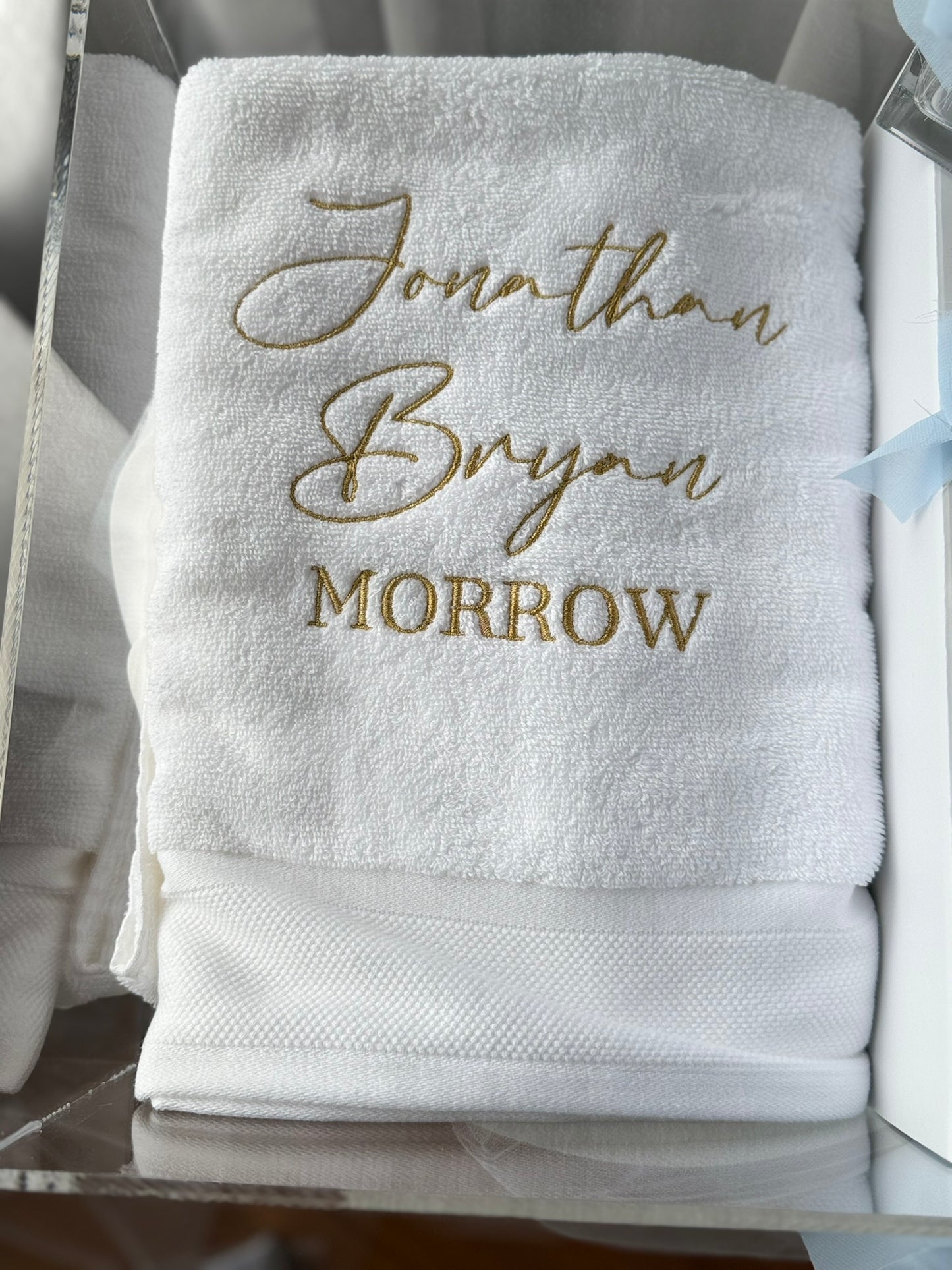 Embroidered Baptism Bath Towel