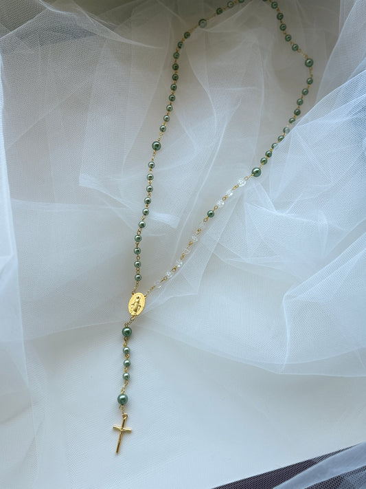 Sage Green Pearl Rosary