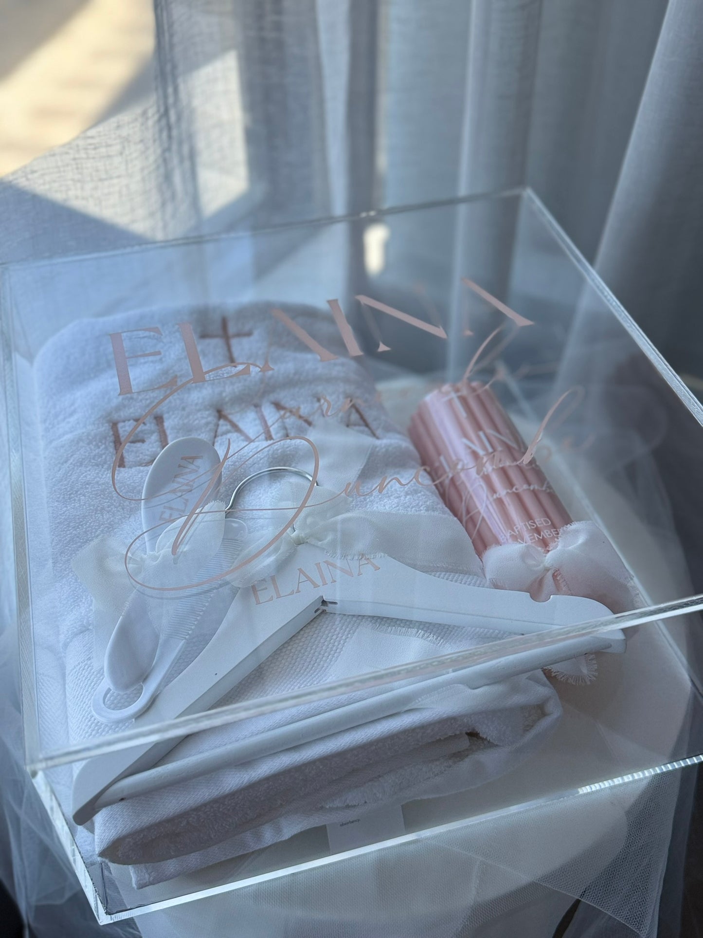 christening keepsake box clear design