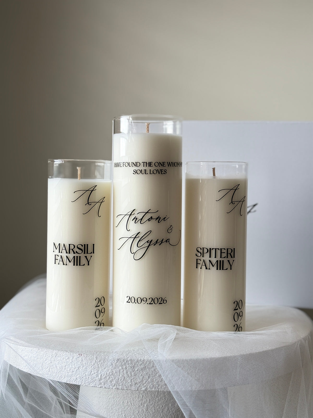 glass wedding unity candles