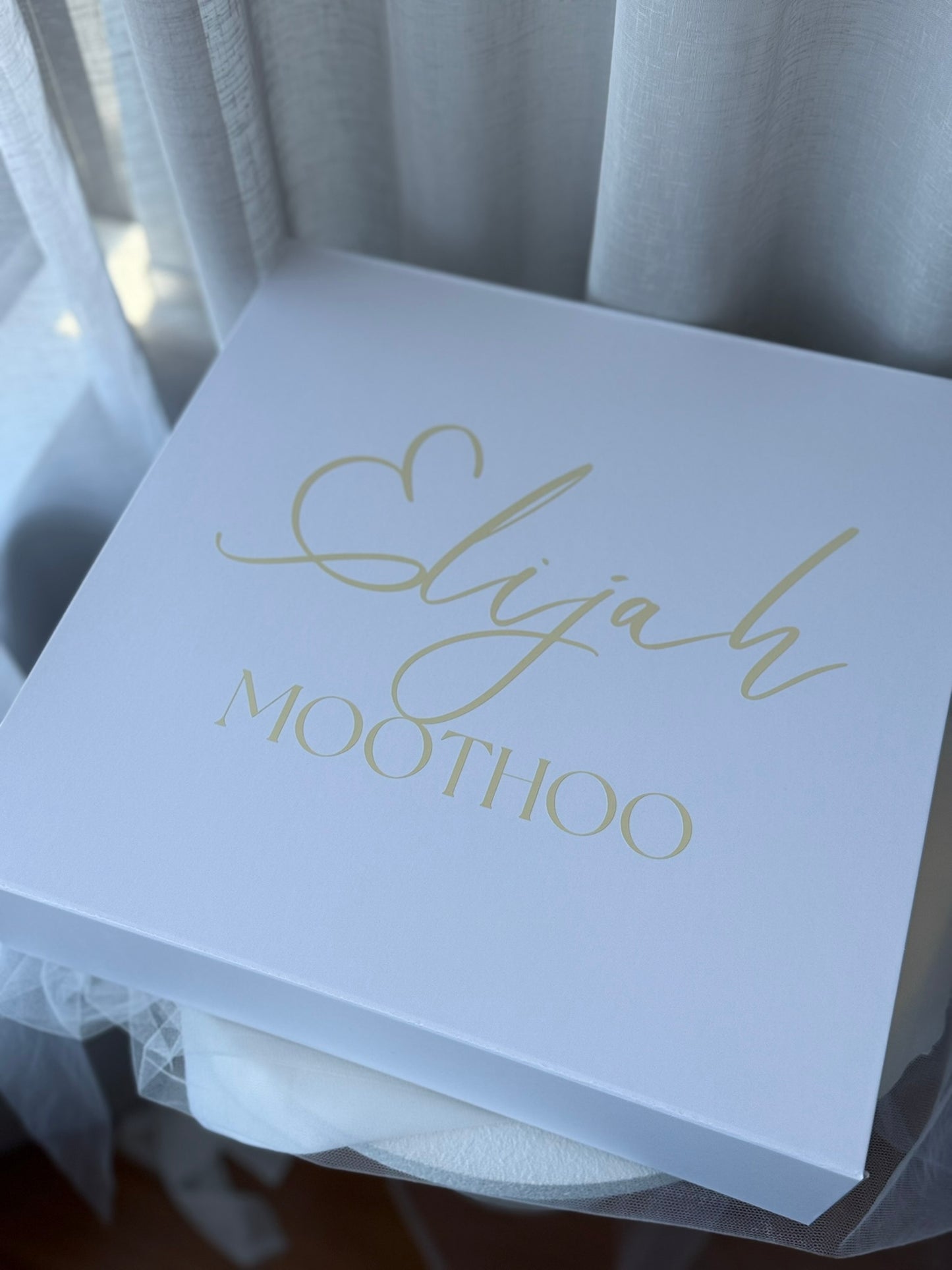Luxury personalised baptism keepsake box for baby christening