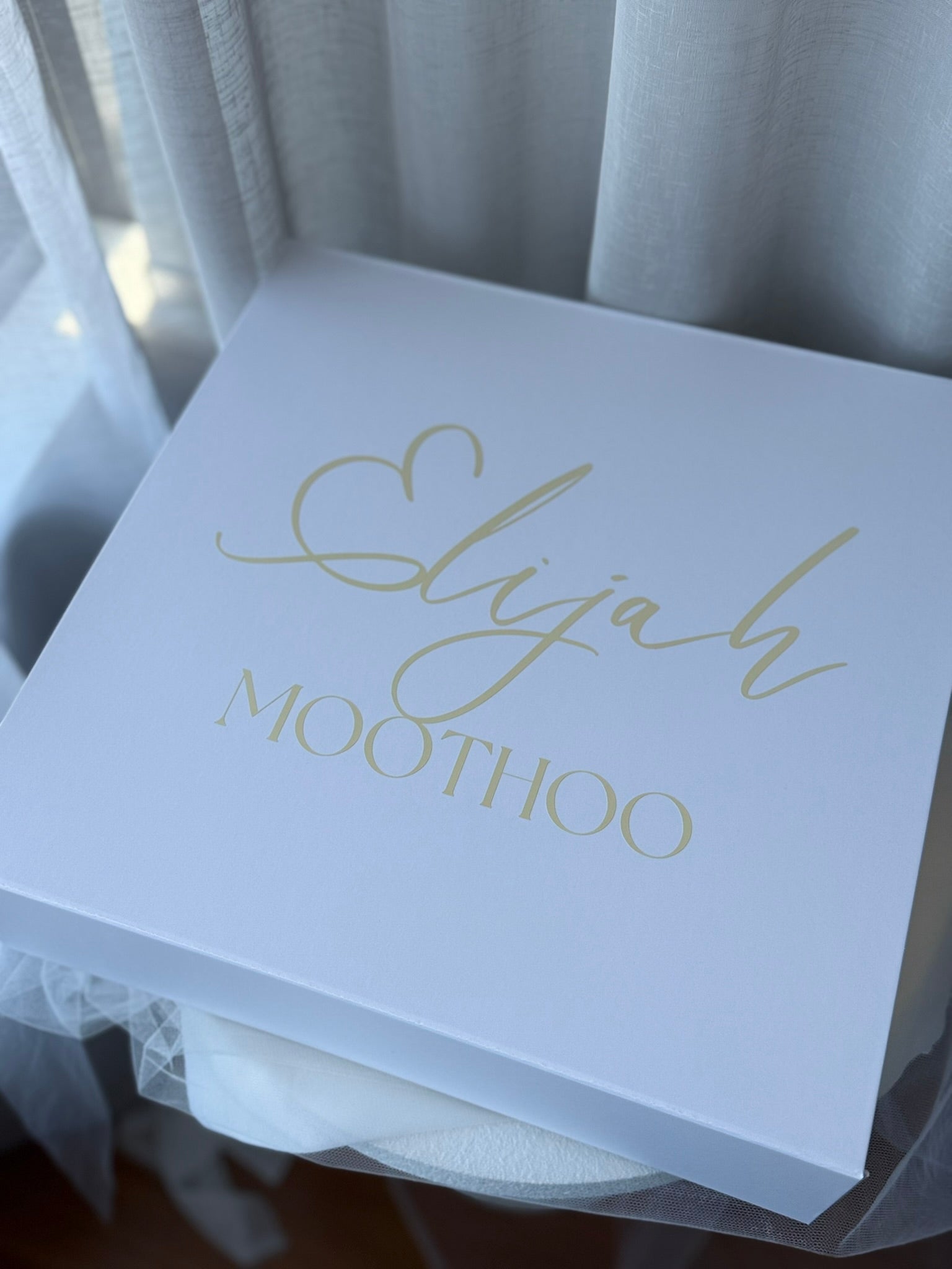 Luxury personalised baptism keepsake box for baby christening
